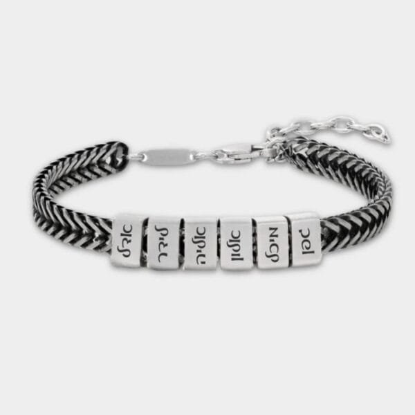 צמיד חריטה לגבר - ליאור כסף מושחר