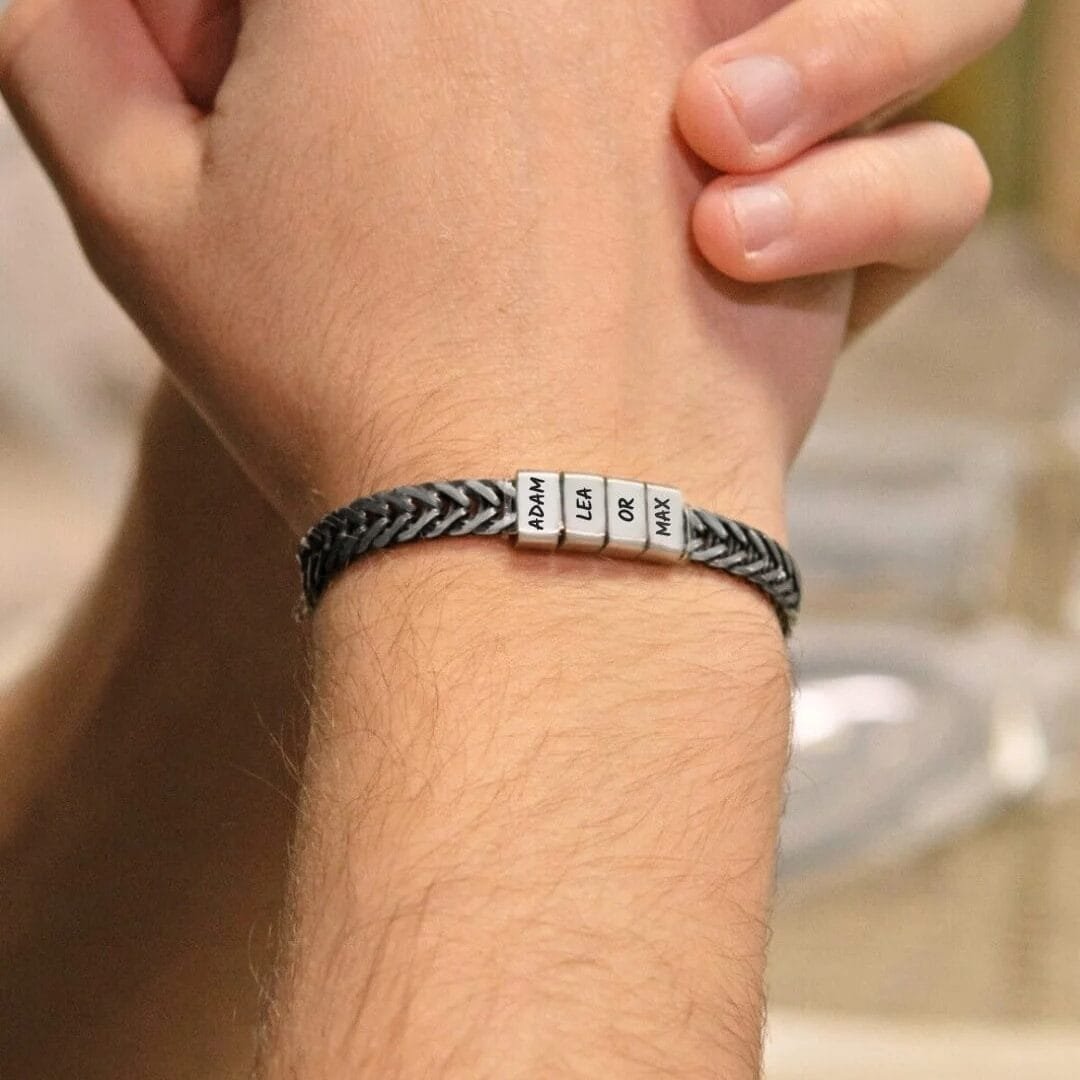 צמיד ליאור חריטה מושחר כסף