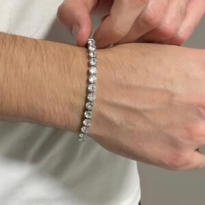 צמיד טניס יוקרתי 5 מ"מ - כסף