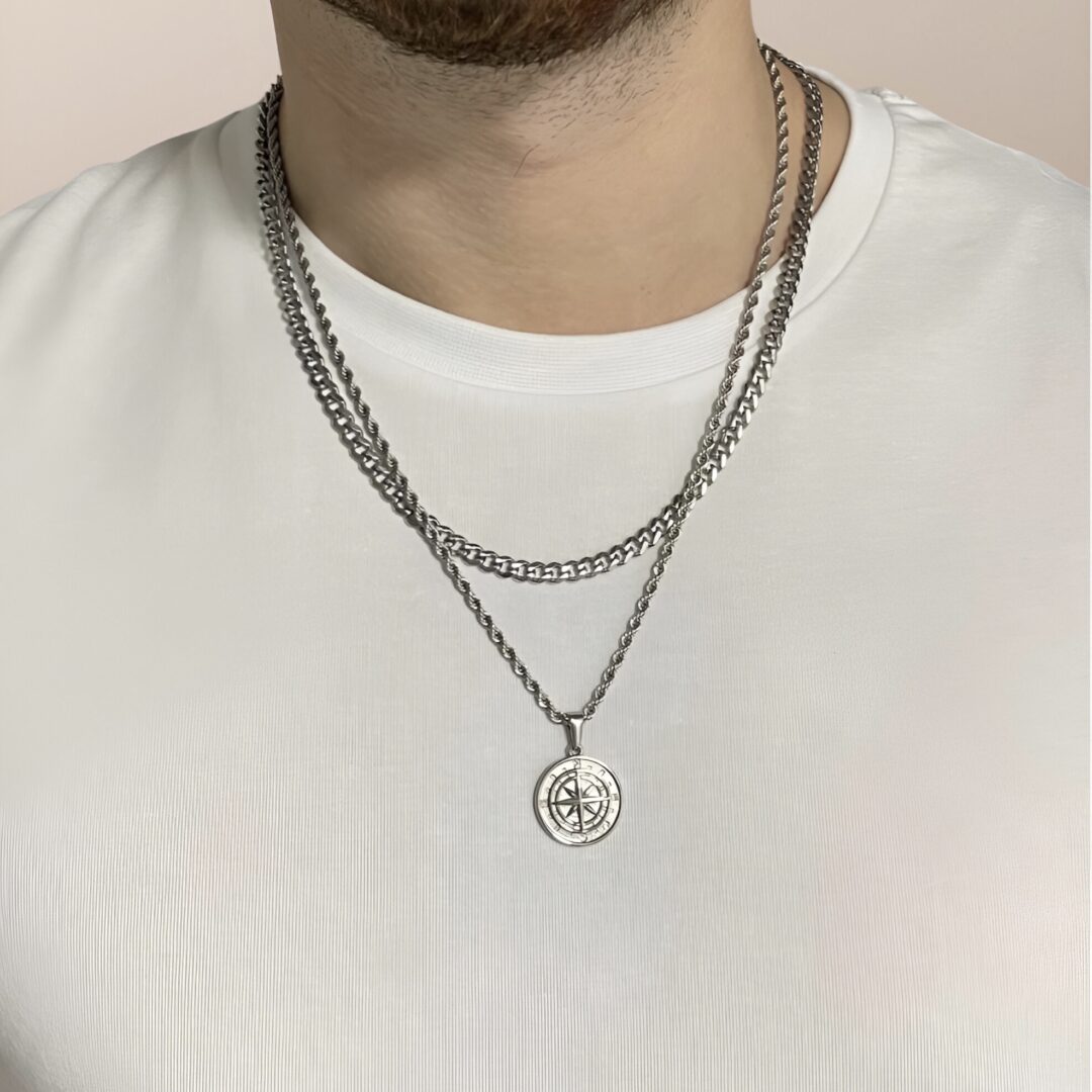 שרשרת לגבר עם תליון מצפן
