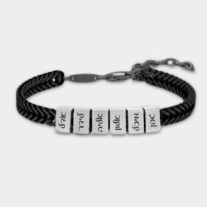 צמיד חריטה לגבר - ליאור שחור כסף