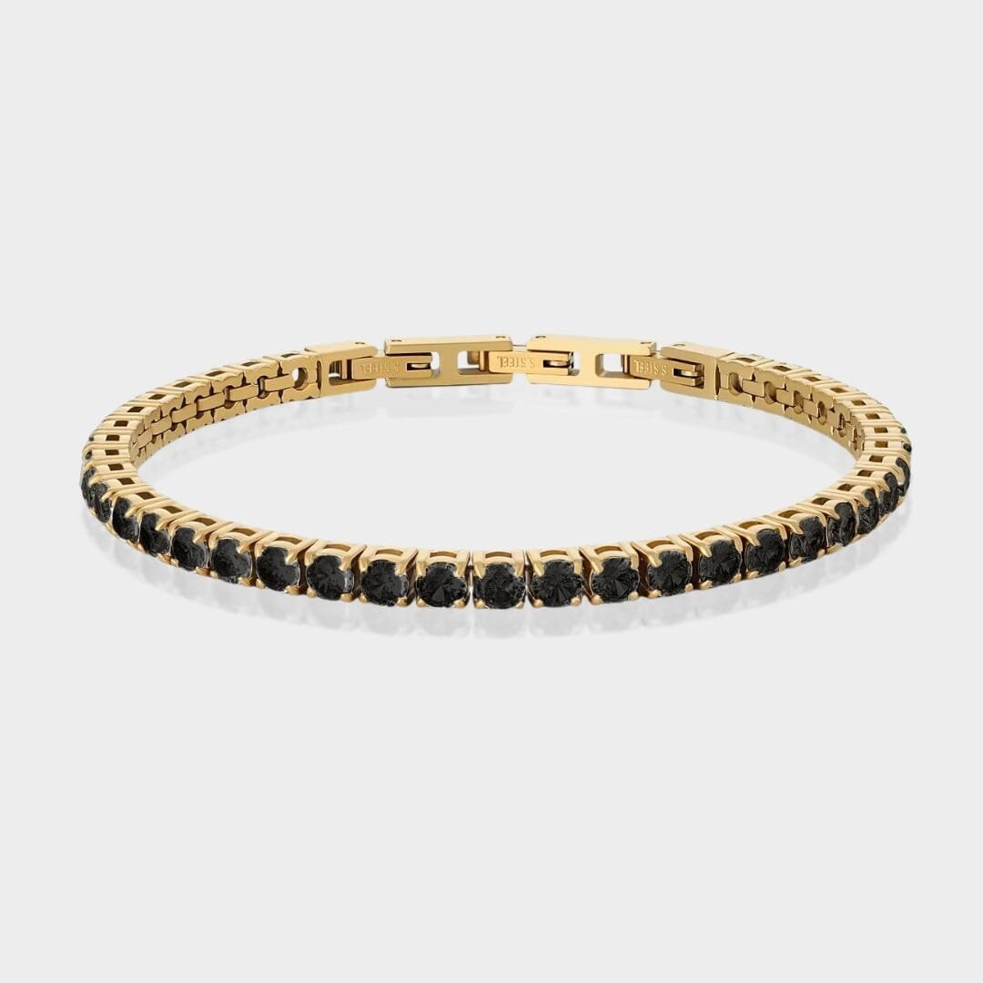 צמיד טניס זהב שחור חדש