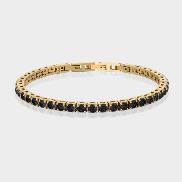 צמיד טניס יוקרתי 4 מ"מ - זהב שחור