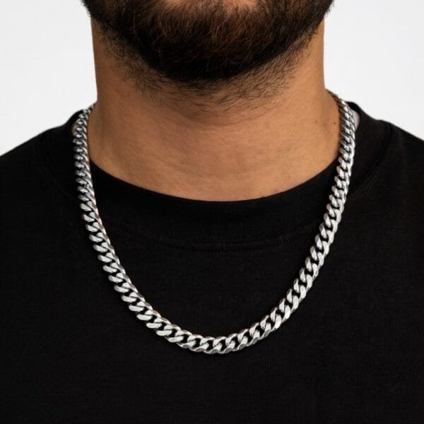 Alternative view of שרשרת גורמט קובני 9 מ"מ - כסף