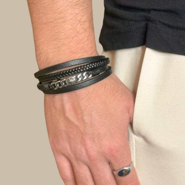 צמיד לגבר עור מצפן 2 צמיד לגבר עור מצפן 2