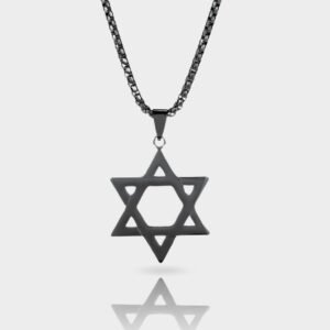 שרשרת מגן דוד גדולה - שחור