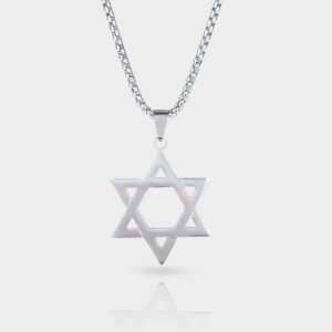שרשרת מגן דוד גדולה - כסף