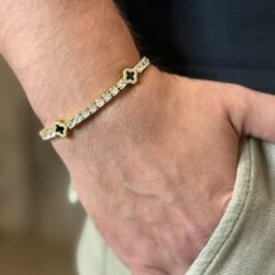צמיד תלתן זהב טניס צמיד תלתן זהב טניס