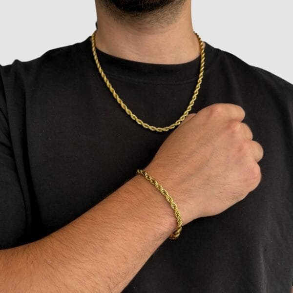 סט צמידים חבל זהב סט צמידים חבל זהב