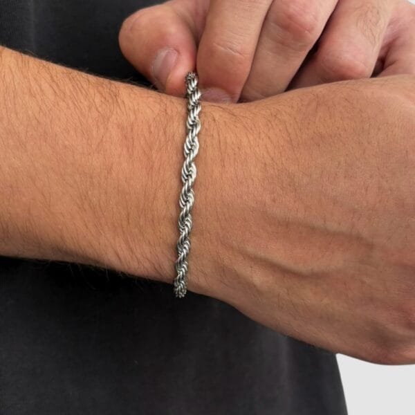 צמיד חבל כסף 5 צמיד חבל כסף 5