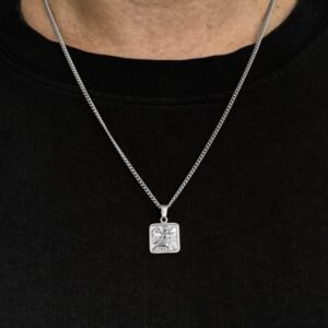 Alternative view of שרשרת ריבוע מלאך - כסף