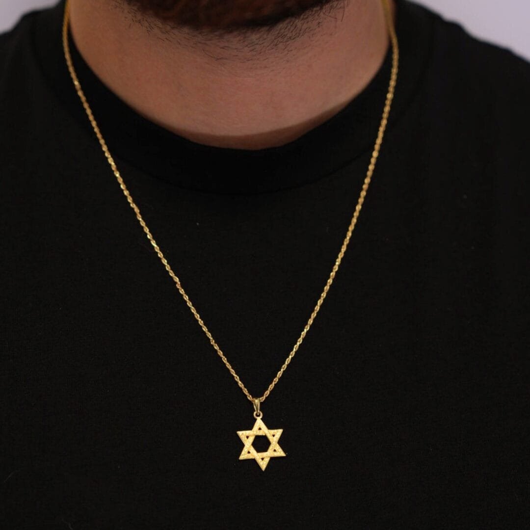 מגן דוד זהב כסף 925 5