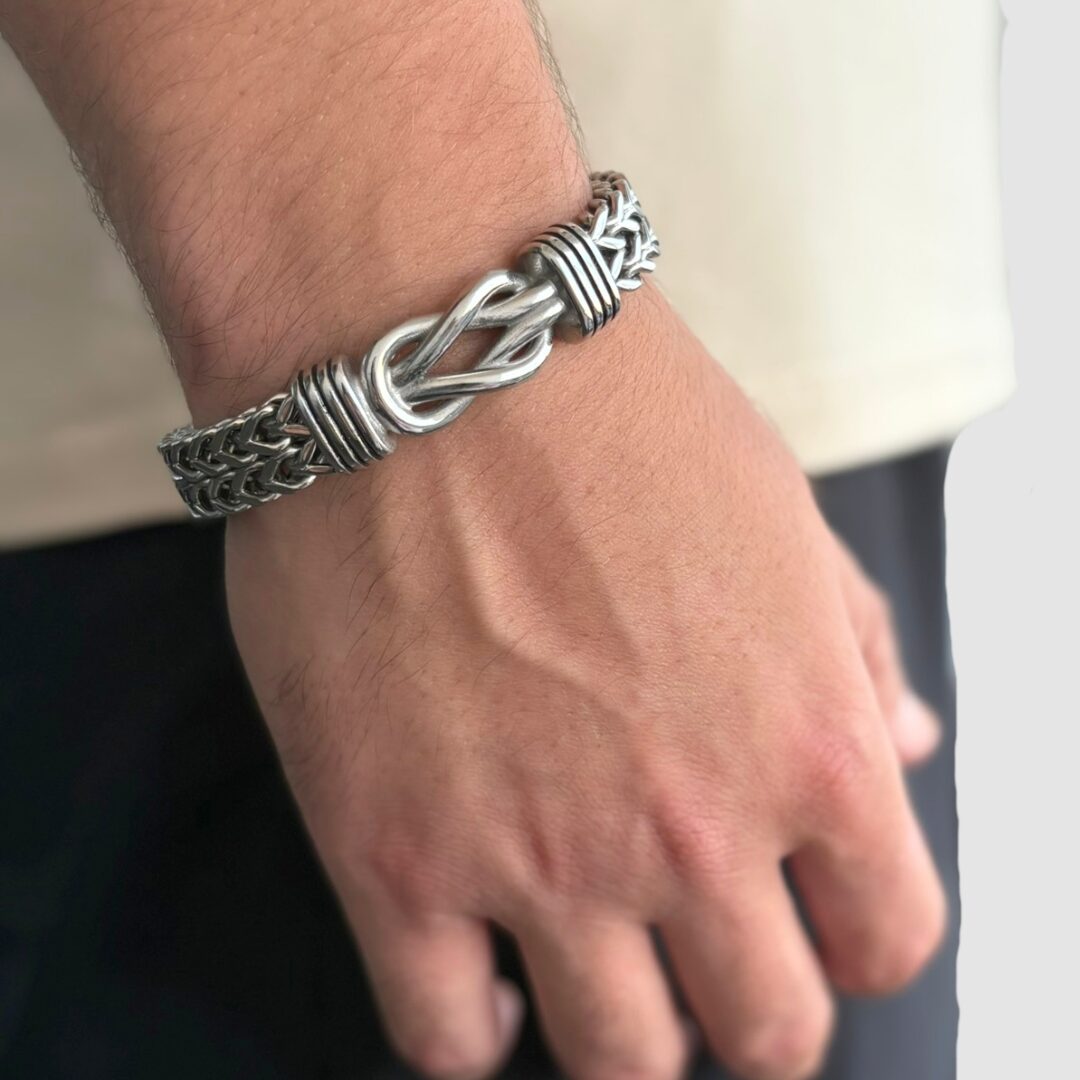 צמיד אין סוף עבה כסף 1