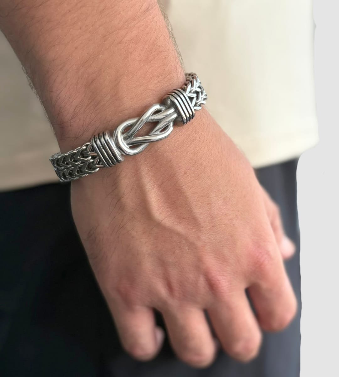 צמיד אין סוף עבה כסף 1