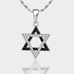 שרשרת מגן דוד כסף 925 - כסף שחור נוצץ