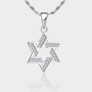 שרשרת מגן דוד כסף 925 - כסף נוצץ
