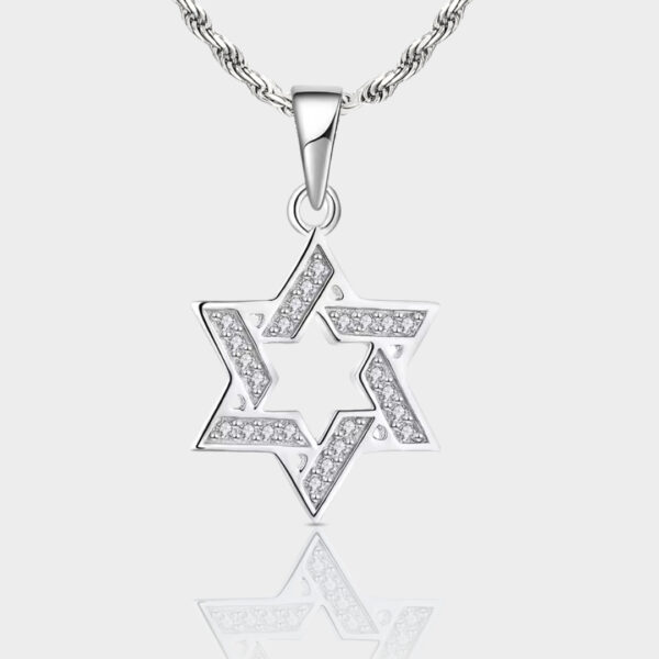 שרשרת מגן דוד כסף 925 - כסף נוצץ