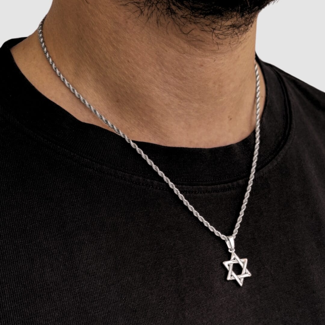 שרשרת מגן דוד קלאסי כסף 5
