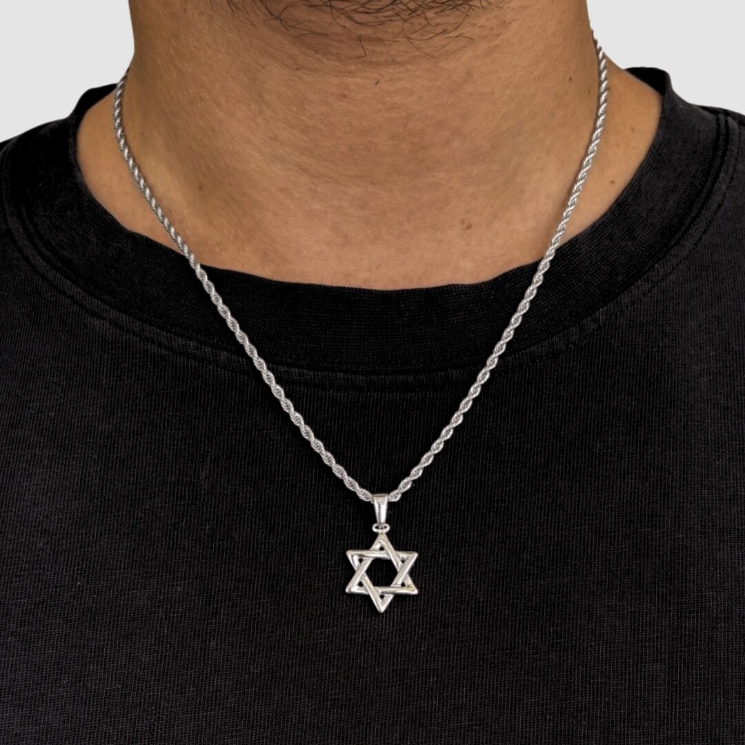 שרשרת מגן דוד קלאסי כסף 6