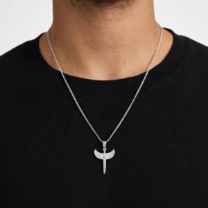 Alternative view of שרשרת מלאך לוחם - כסף