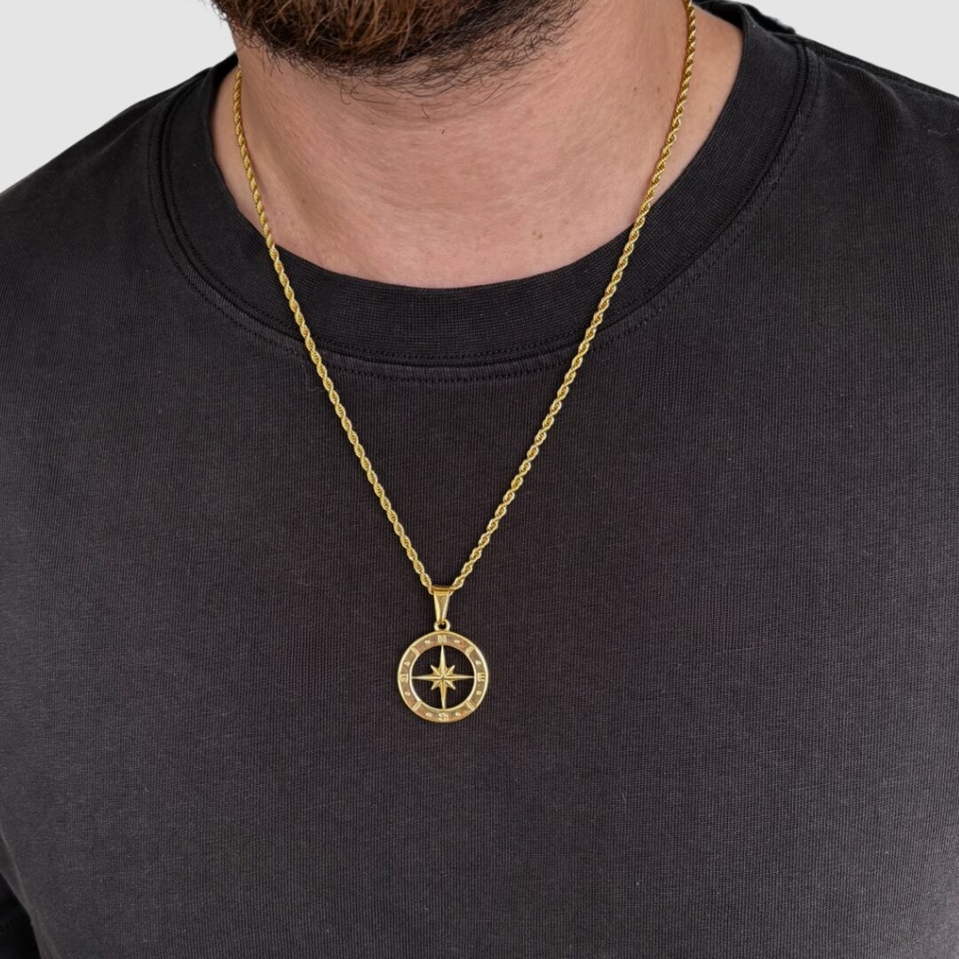 שרשרת מצפן זהב חדש 2