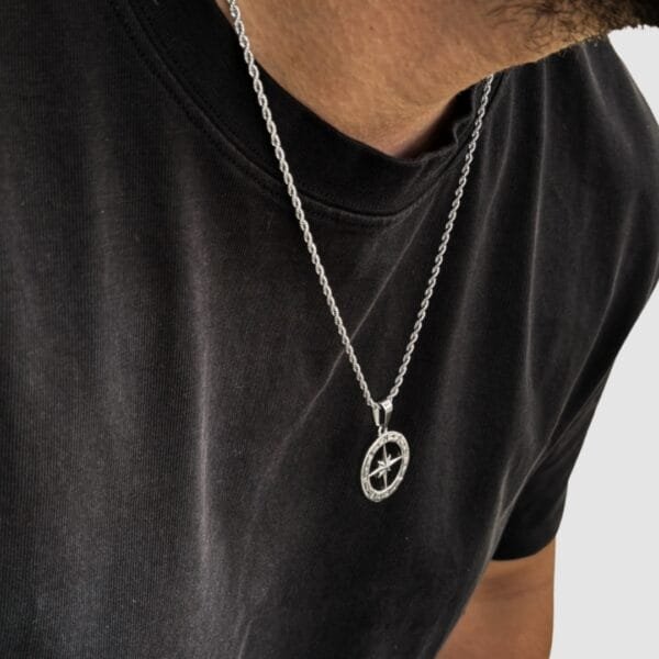 שרשרת מצפן כוכב כסף 4 שרשרת מצפן כוכב כסף 4