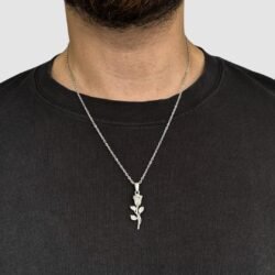שרשרת פרח כסף 4