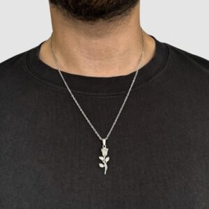Alternative view of שרשרת פרח - כסף