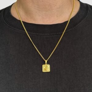 Alternative view of שרשרת ריבוע מלאך - זהב