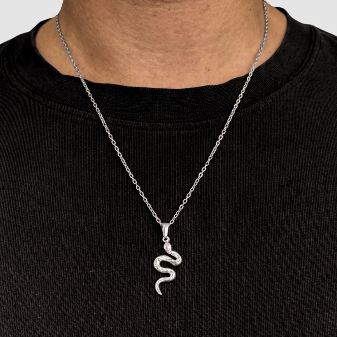 שרשרת תליון נחש כסף 5