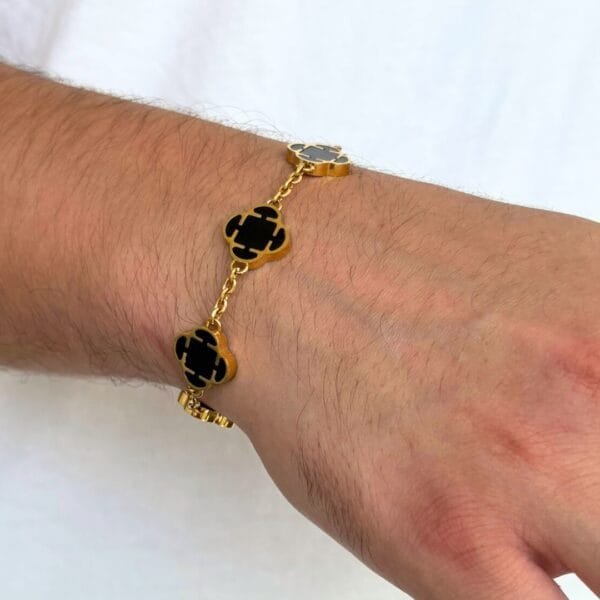 צמיד תלתן פרמיום זהב שחור 2 צמיד תלתן פרמיום זהב שחור 2