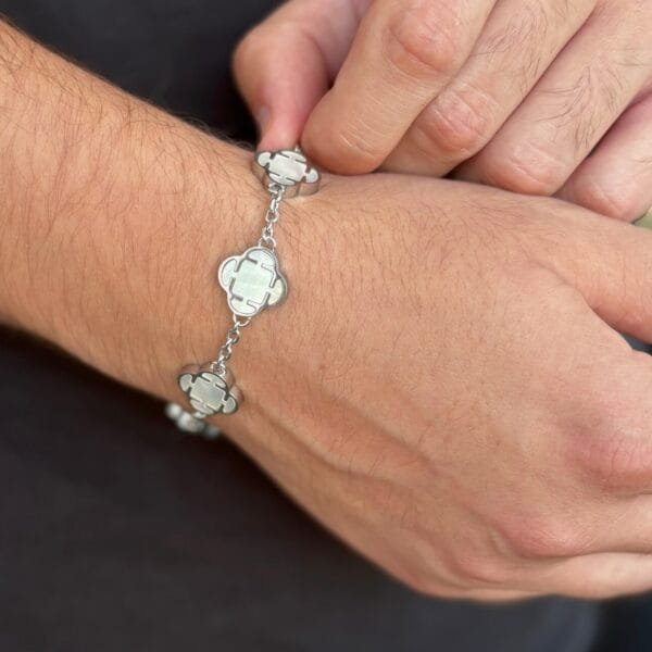 צמיד תלתנים פרמיום כסף לבן 1 צמיד תלתנים פרמיום כסף לבן 1