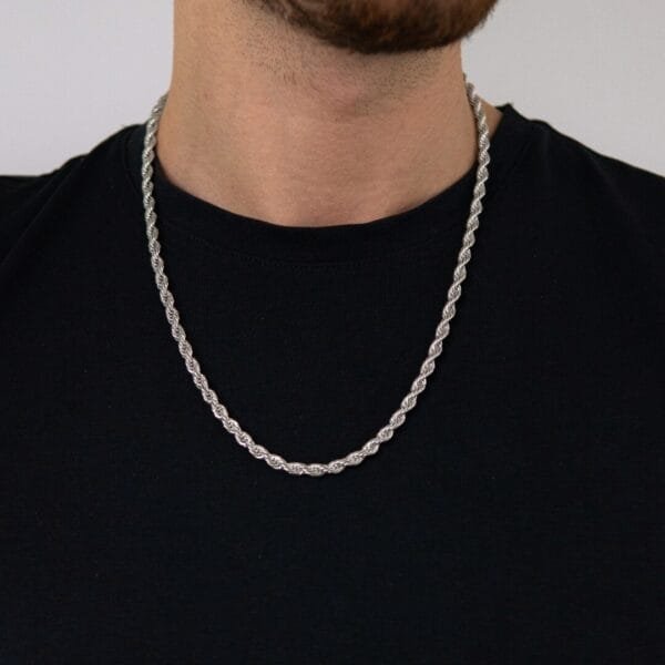 שרשרת חבל 4 ממ כסף 3 שרשרת חבל 4 ממ כסף 3