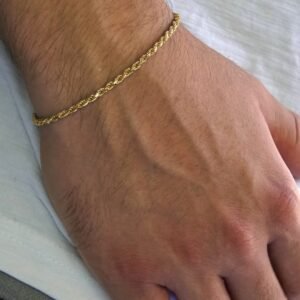 Alternative view of צמיד חבל כסף 925 3 מ"מ - זהב
