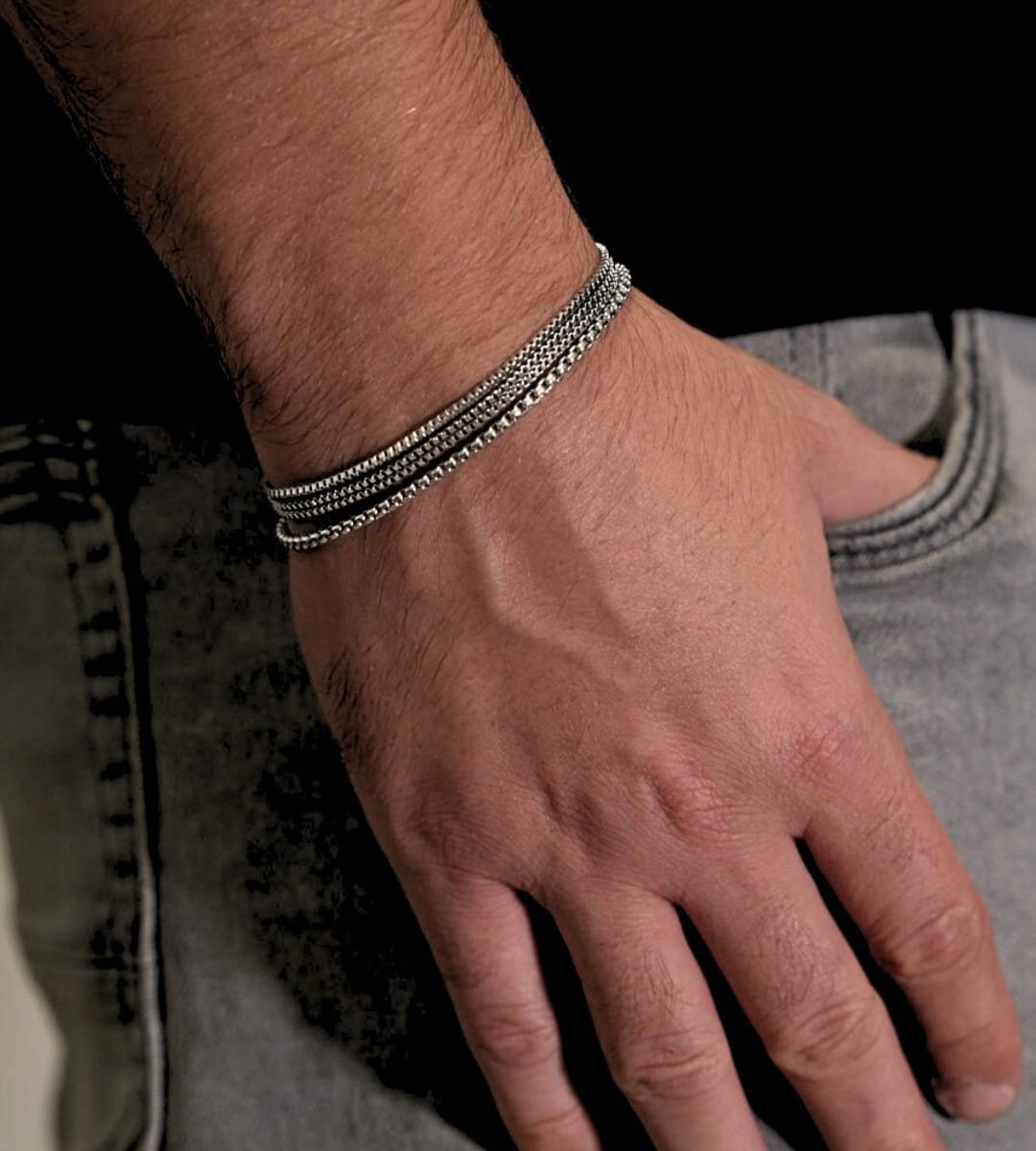 צמיד קליף - כסף חלק