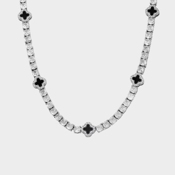 שרשרת טניס תלתנים יוקרתית - כסף