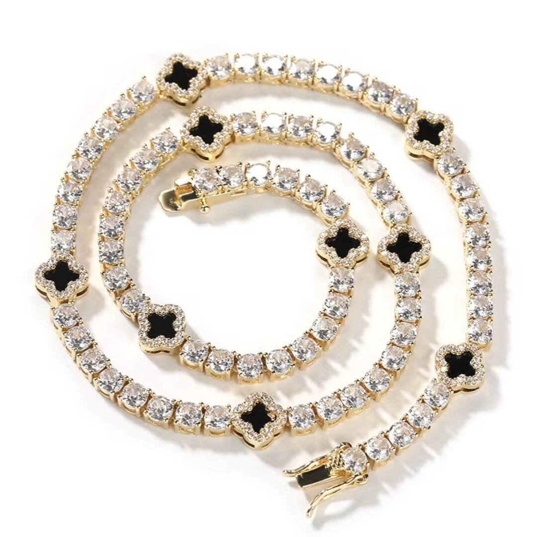 שרשרת טניס תלתנים זהב 2