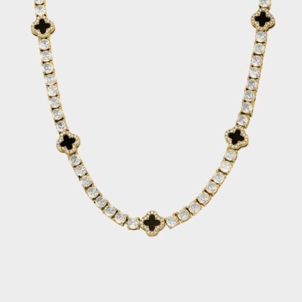 שרשרת טניס תלתנים יוקרתית - זהב