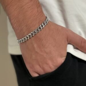 Alternative view of צמיד כסף 925 מבריק - קובני 7 מ"מ