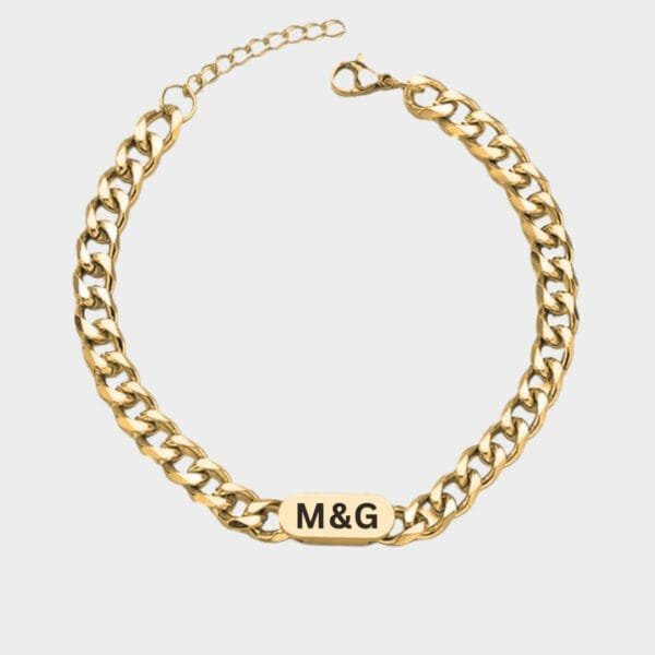 צמיד חריטה לגבר - דורון זהב