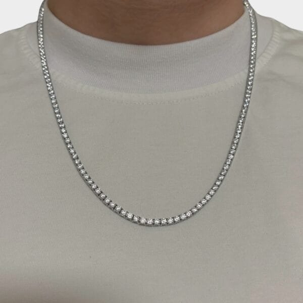 שרשרת טניס יוקרתית 3 מ"מ - כסף