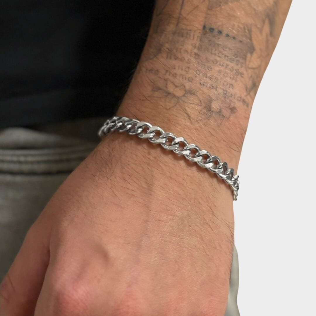 צמיד זהב לבן 8 ממ