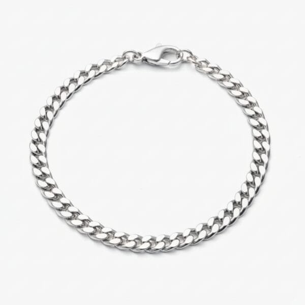 צמיד קובני 5 מ"מ - זהב לבן