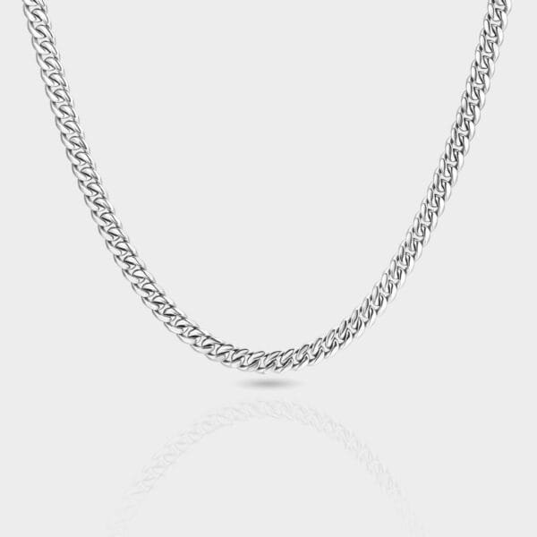 שרשרת קובנית 5 מ"מ - זהב לבן