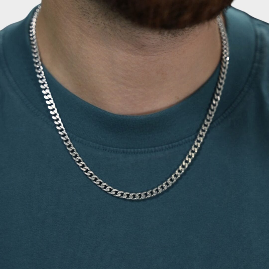 שרשרת קובני זהב לבן 1