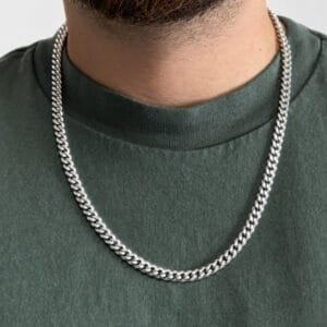 Alternative view of שרשרת מיאמי 6 מ"מ - זהב לבן