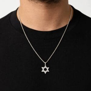 Alternative view of שרשרת מגן דוד נוצצת - כסף 925